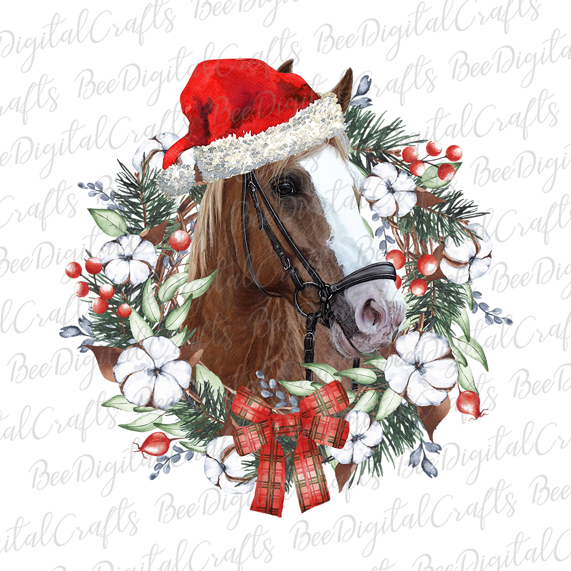 Christmas horse sublimation design