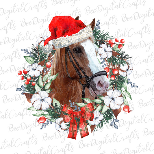 Christmas horse sublimation design