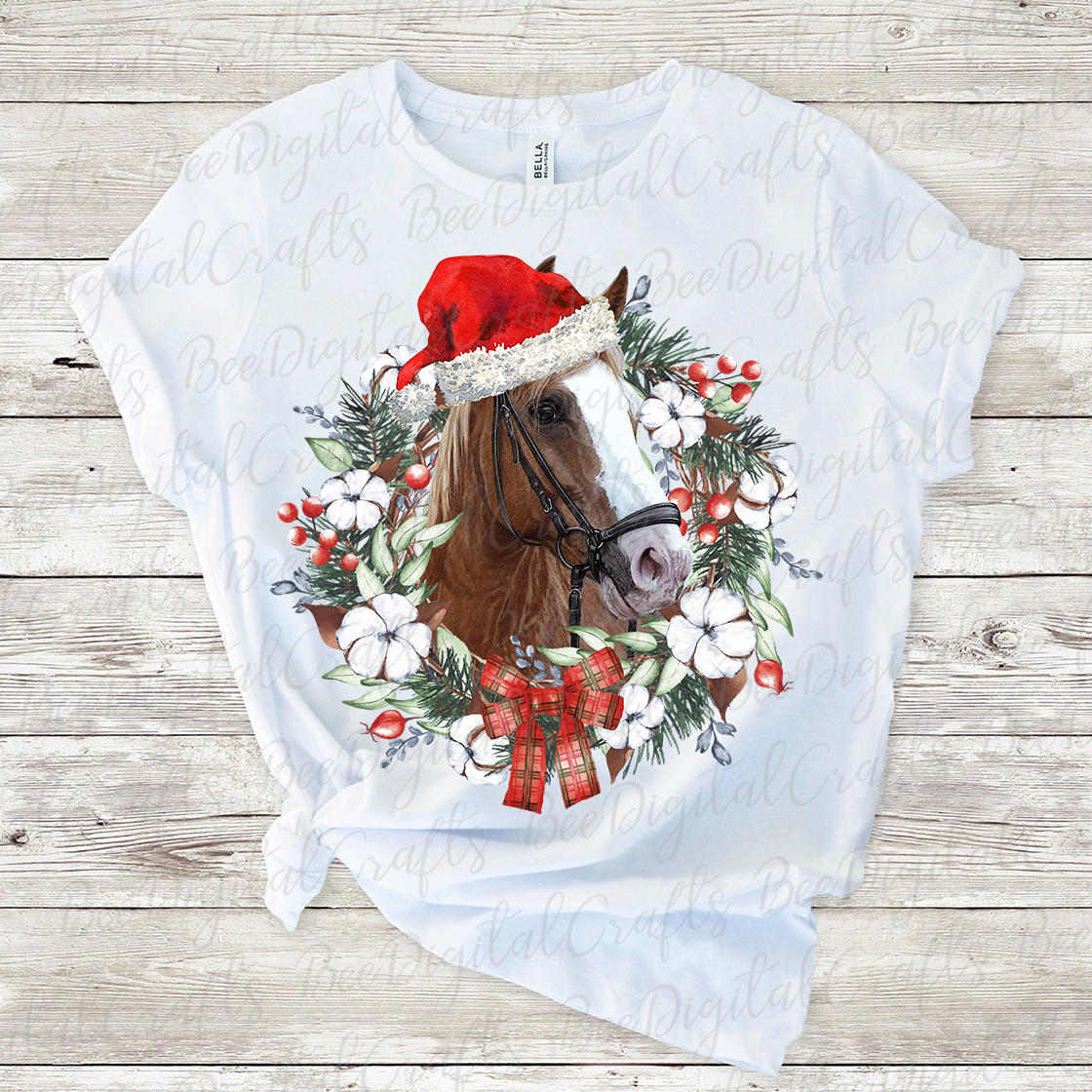 Christmas horse sublimation design