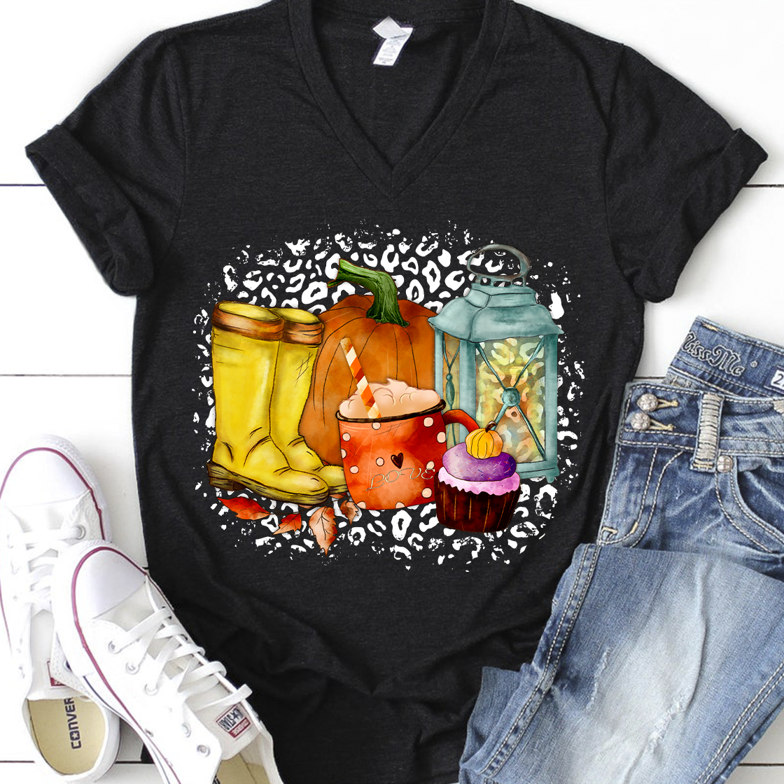 Fall boots, pumpkin and cocoa sublimation design