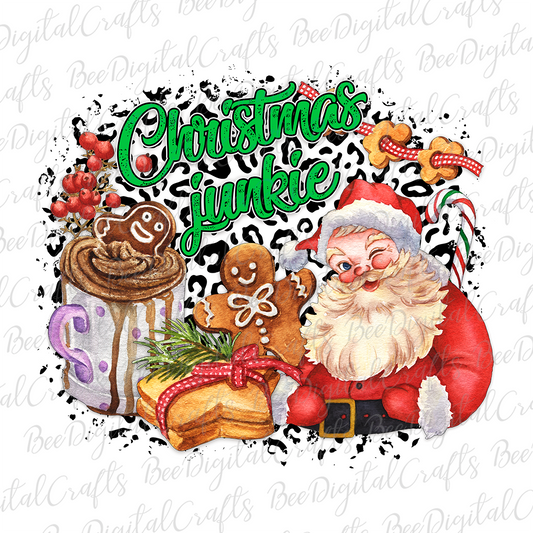 Christmas junkie sublimation design