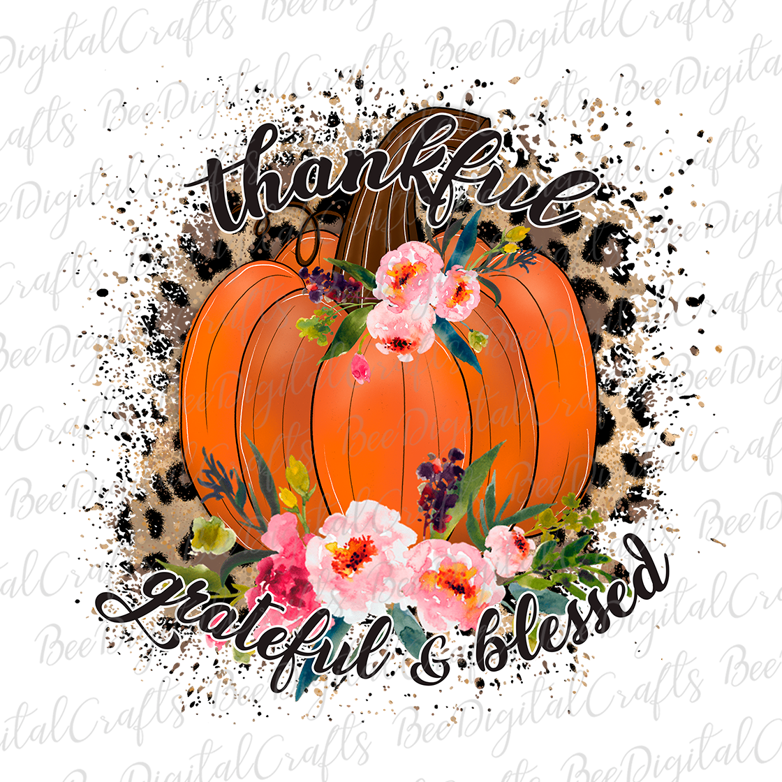 Thankful grateful blessed sublimation design