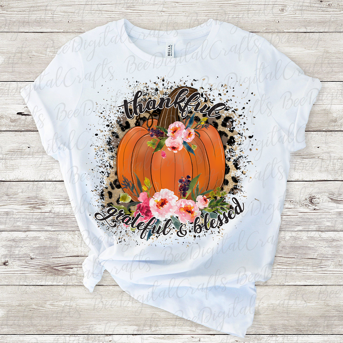 Thankful grateful blessed sublimation design