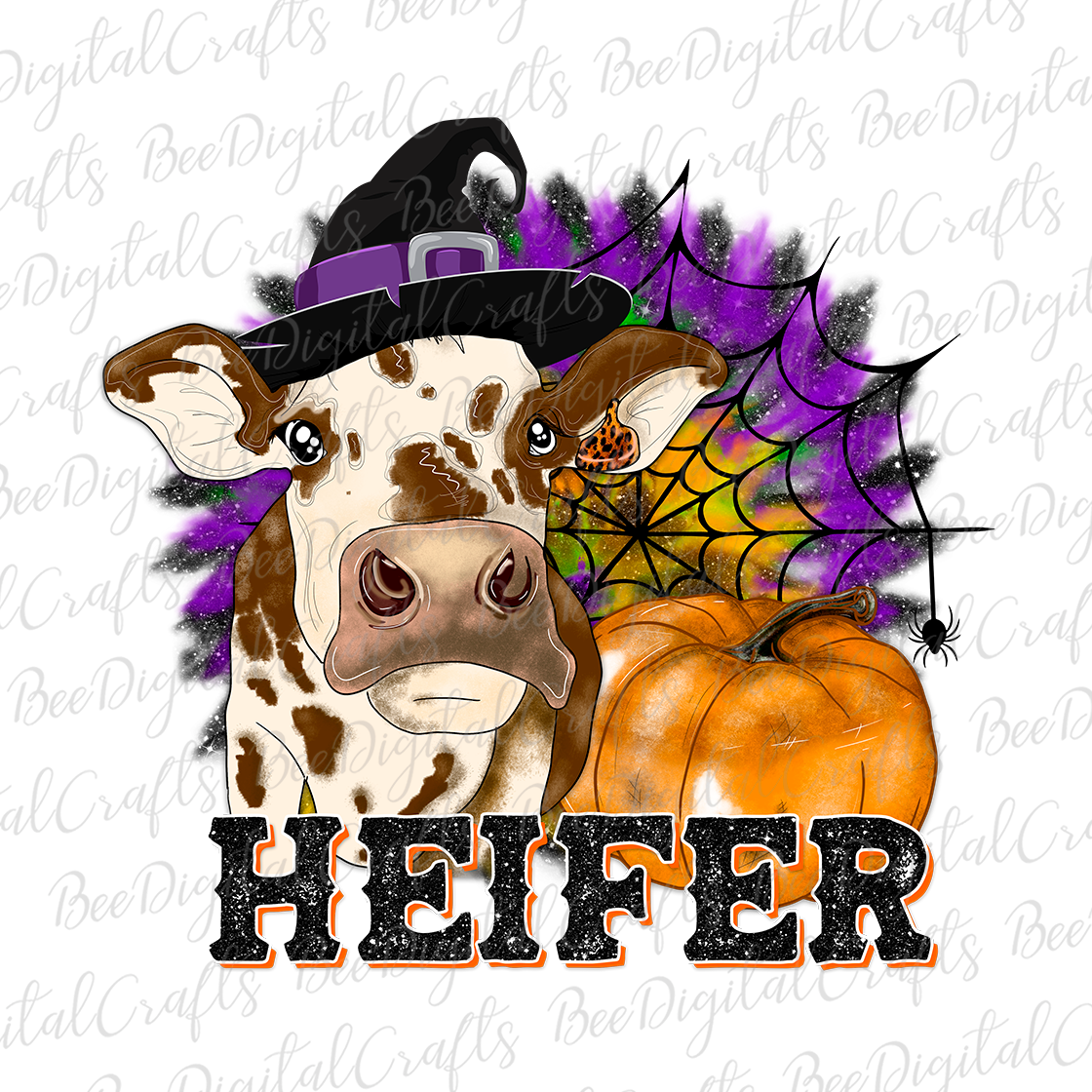 Halloween heifer sublimation design