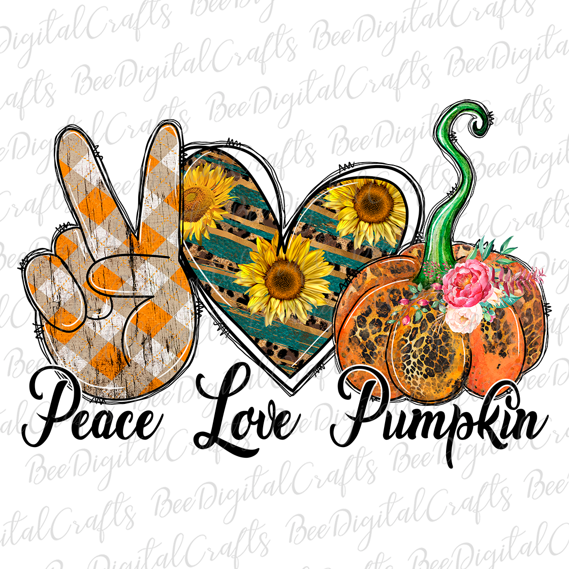 Peace love pumpkin sublimation design