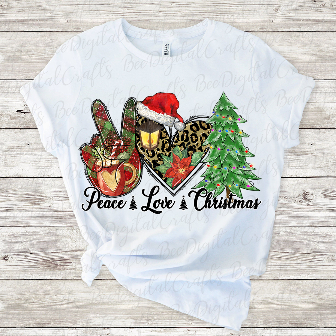 Peace love Christmas sublimation design