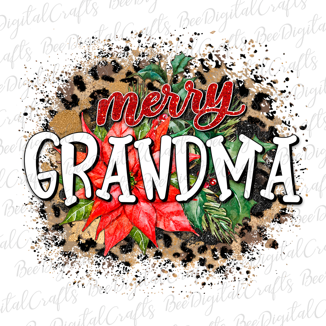 Merry grandma sublimation design