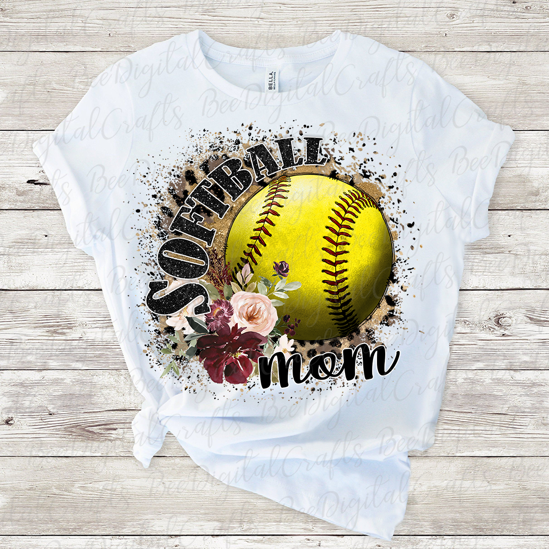 Softball mom sublimation design