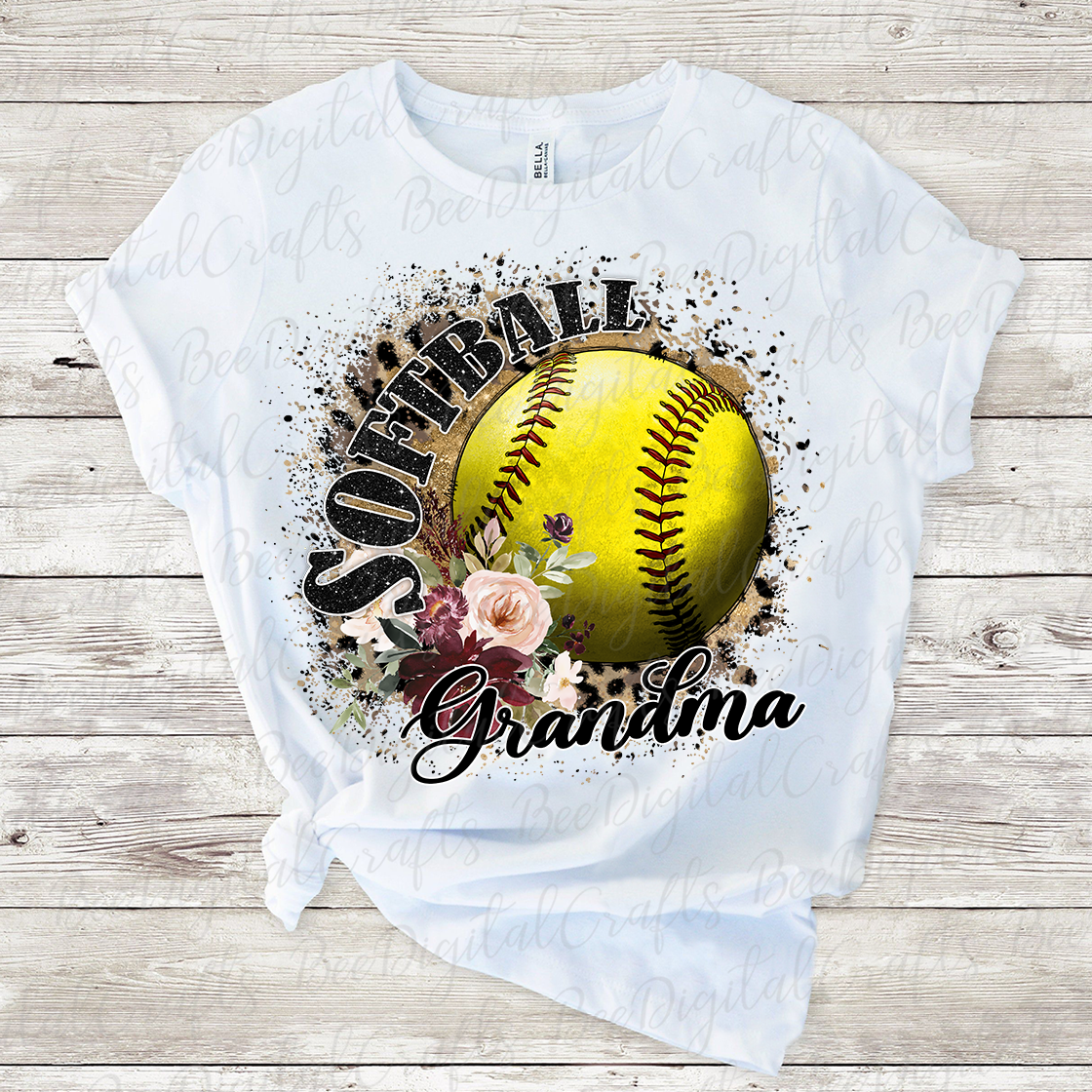 Softball grandma sublimation design