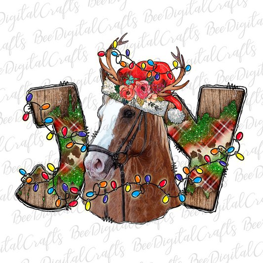 Christmas Joy horse sublimation design