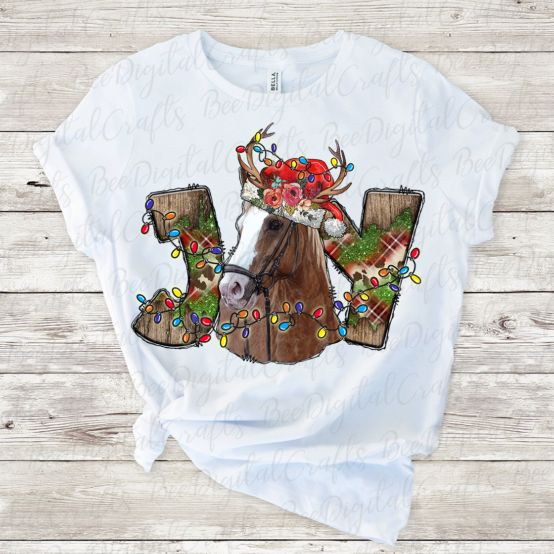 Christmas Joy horse sublimation design