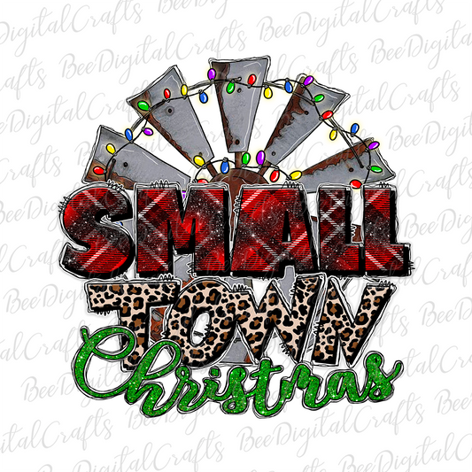 Small town Christmas sublimation design