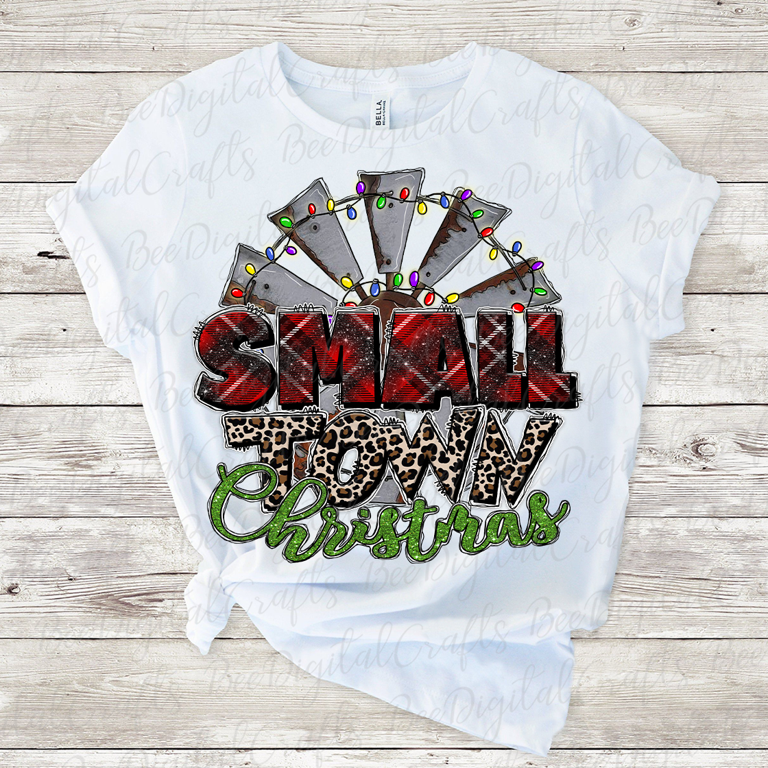 Small town Christmas sublimation design