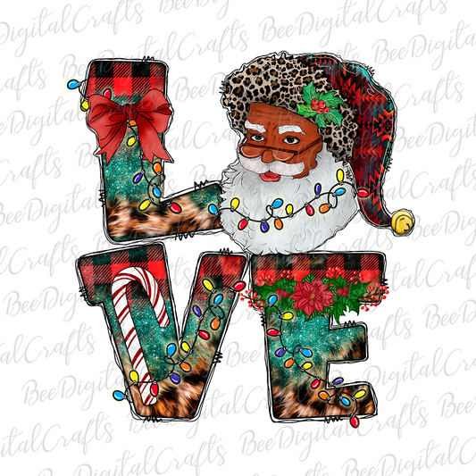 Christmas love Santa sublimation design