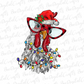 Christmas chicken with glasses and Santa hat sublimation design