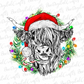 Christmas highland cow sublimation design