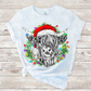 Christmas highland cow sublimation design