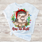 Christmas pig Merry and bright sublimation design