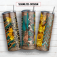 Western brushstroke 20 oz skinny tumbler sublimation design