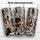 Cowhide and tooled leather 20 oz skinny tumbler sublimation design