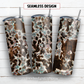 Cowhide and tooled leather 20 oz skinny tumbler sublimation design