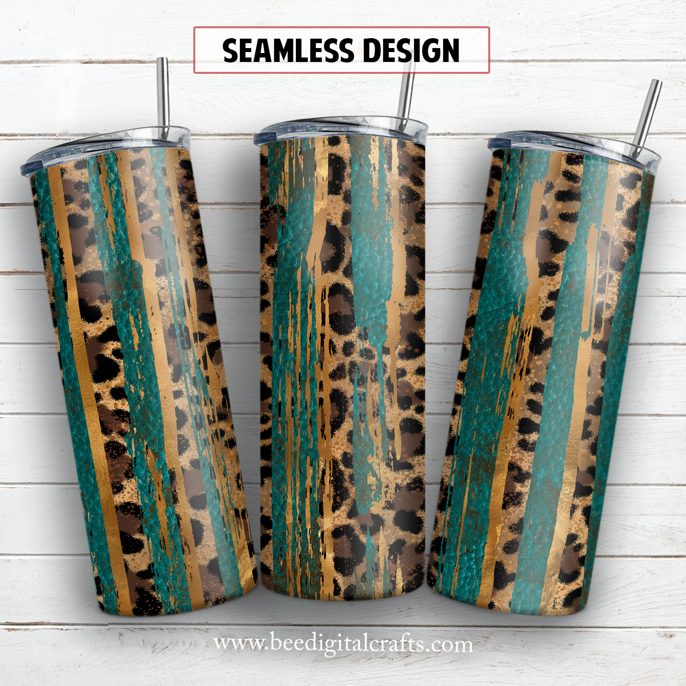 Western brushstroke 20 oz skinny tumbler sublimation design