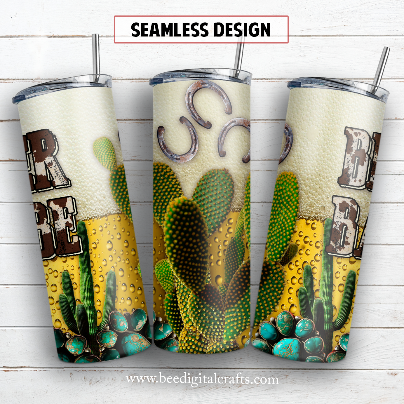 Beer babe 20 oz skinny tumbler sublimation design