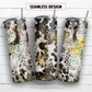 Cow skull sunflower 20 oz skinny tumbler sublimation design