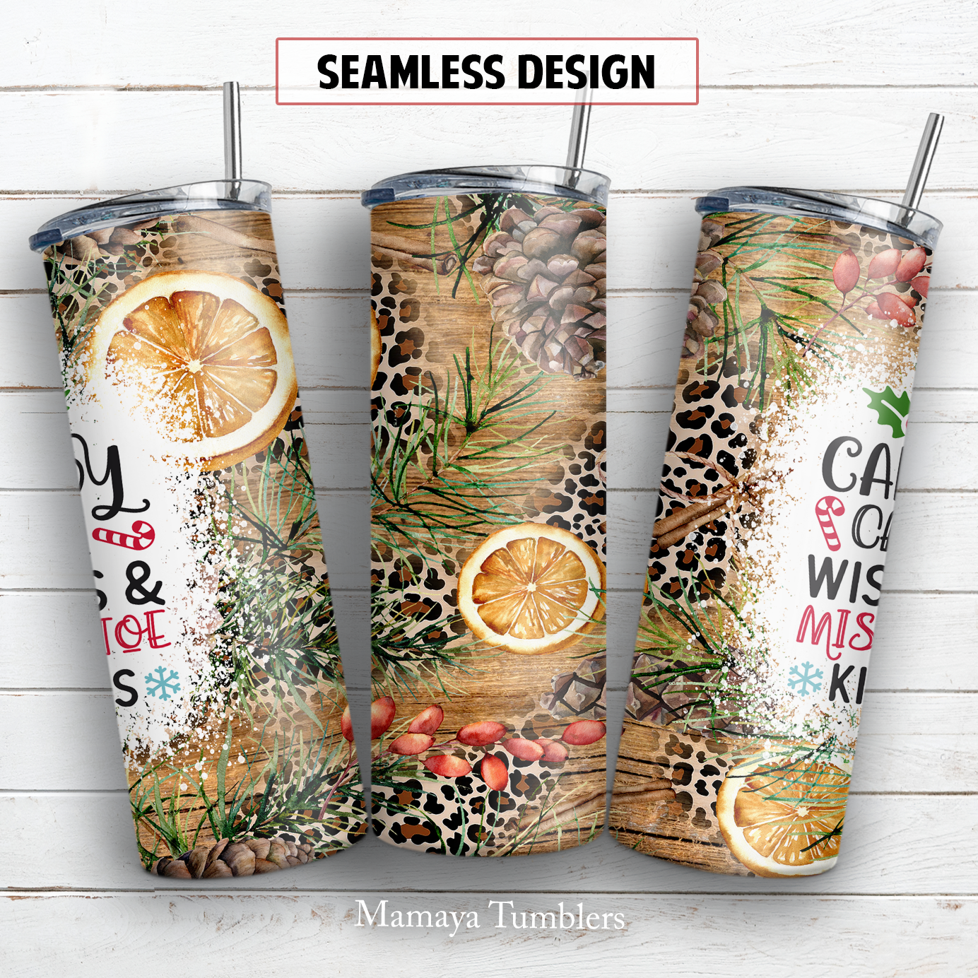 Christmas 20 and 30 oz skinny tumbler sublimation design