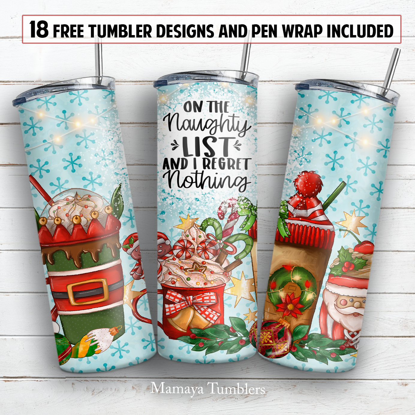 Funny Christmas 20 and 30 oz skinny tumbler sublimation design