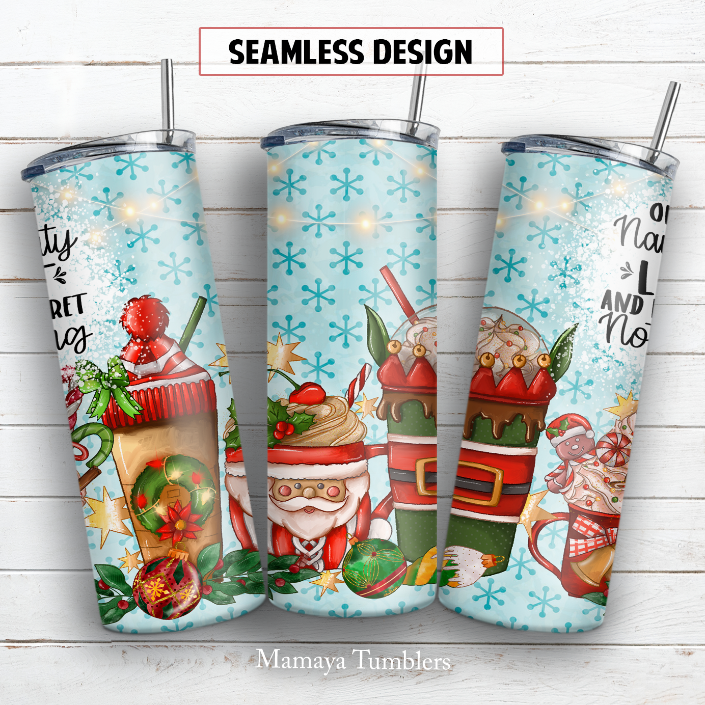 Funny Christmas 20 and 30 oz skinny tumbler sublimation design