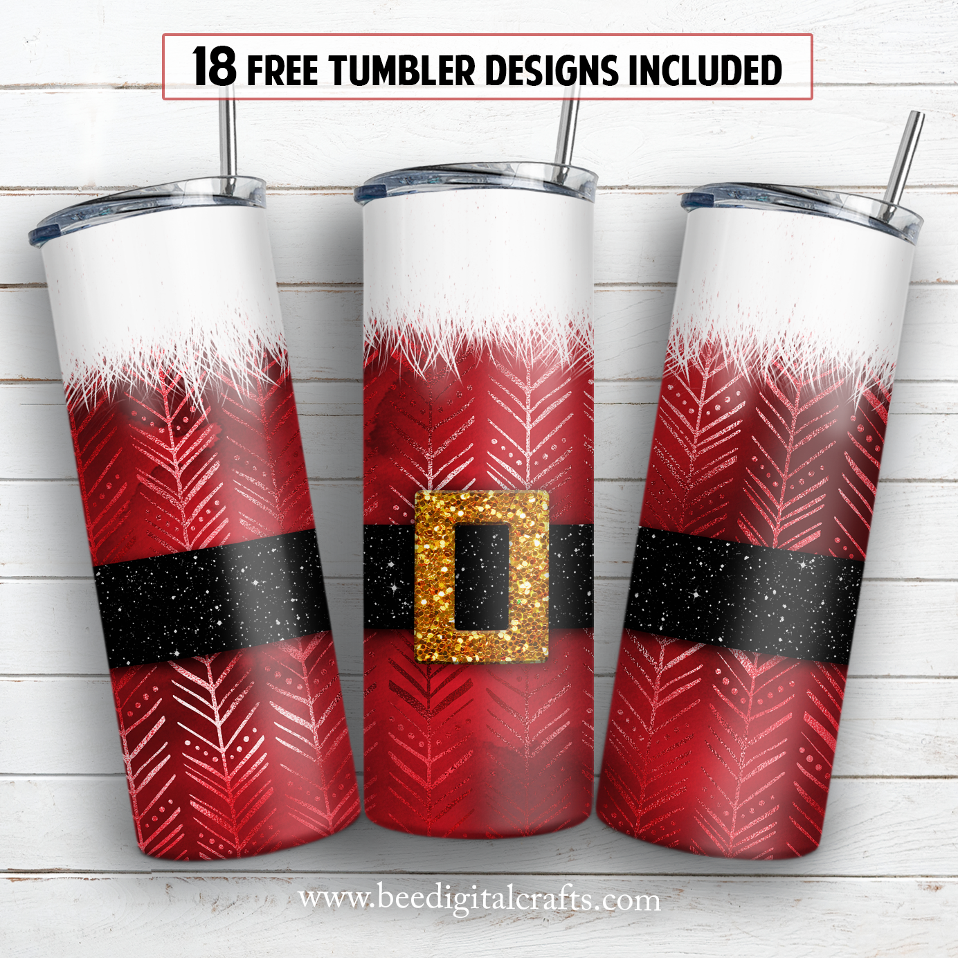 Santa Suit 20 oz skinny tumbler sublimation design