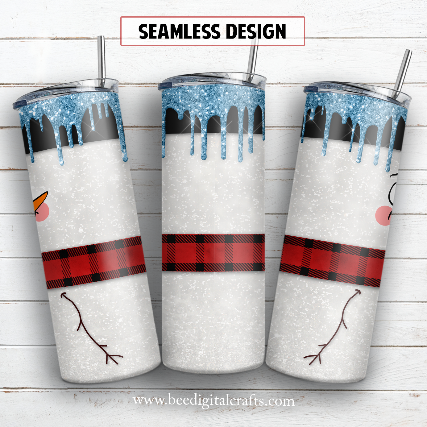 Christmas snowman 20 oz skinny tumbler sublimation design