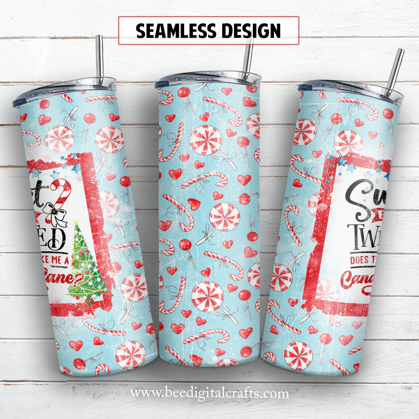 Sweet but twisted 20 oz skinny tumbler sublimation design