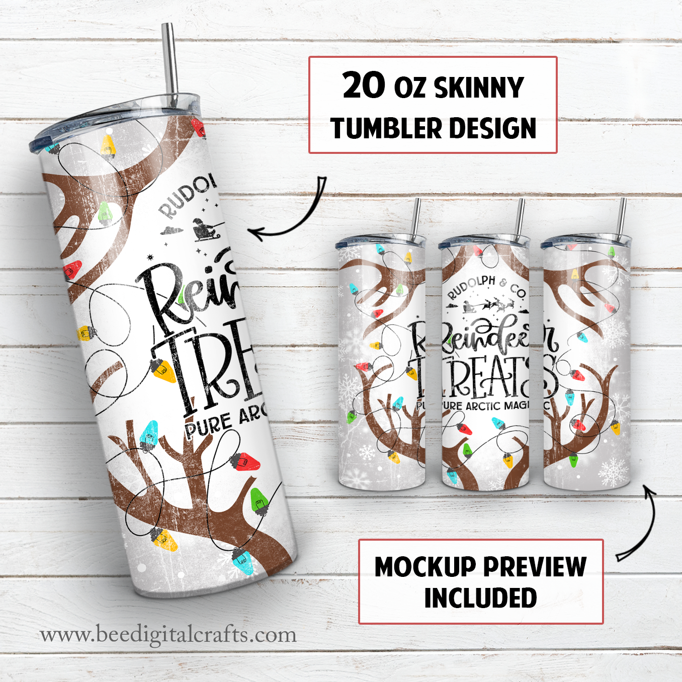 Christmas 20 oz skinny tumbler sublimation design