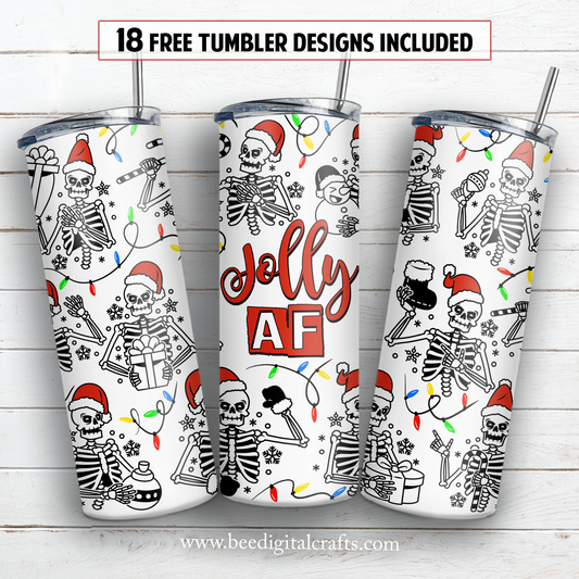 Jolly af 20 oz skinny tumbler sublimation design