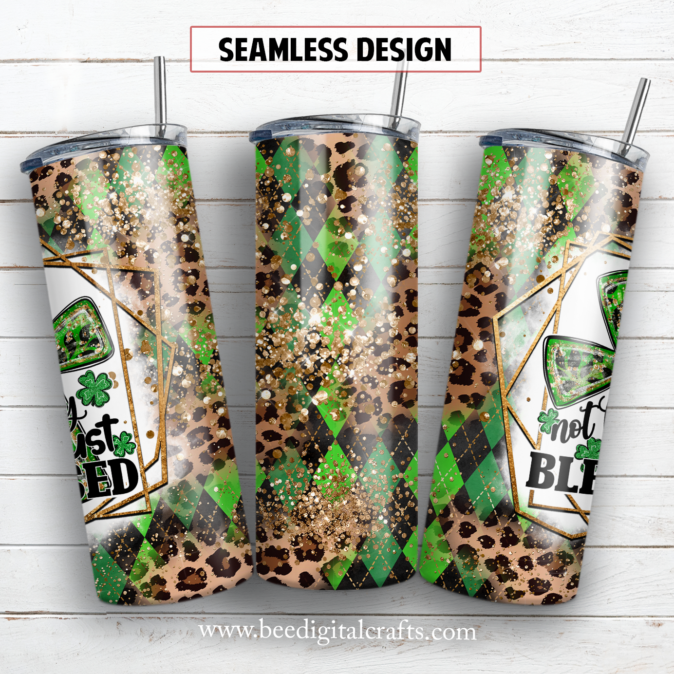 Not lucky just blessed 20 oz skinny tumbler sublimation design