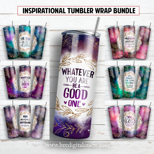 Inspirational BUNDLE 20 oz skinny tumbler sublimation design