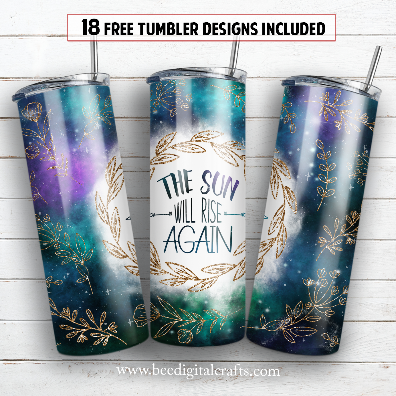 Inspirational BUNDLE 20 oz skinny tumbler sublimation design