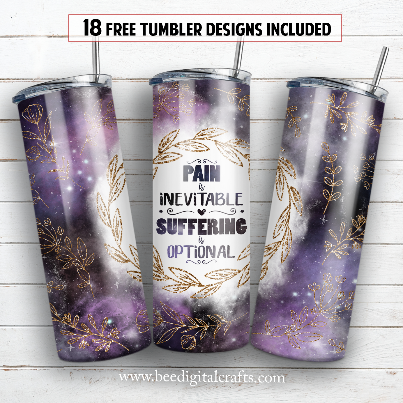 Inspirational BUNDLE 20 oz skinny tumbler sublimation design