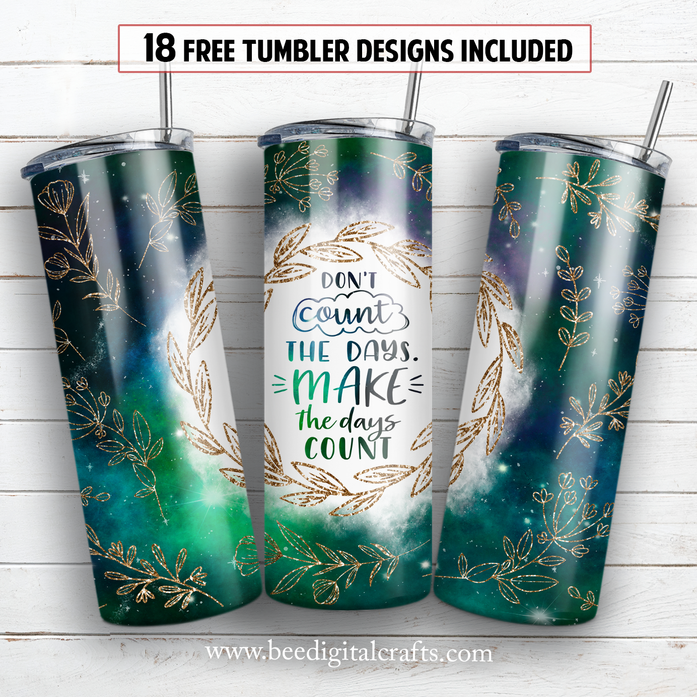 Inspirational BUNDLE 20 oz skinny tumbler sublimation design