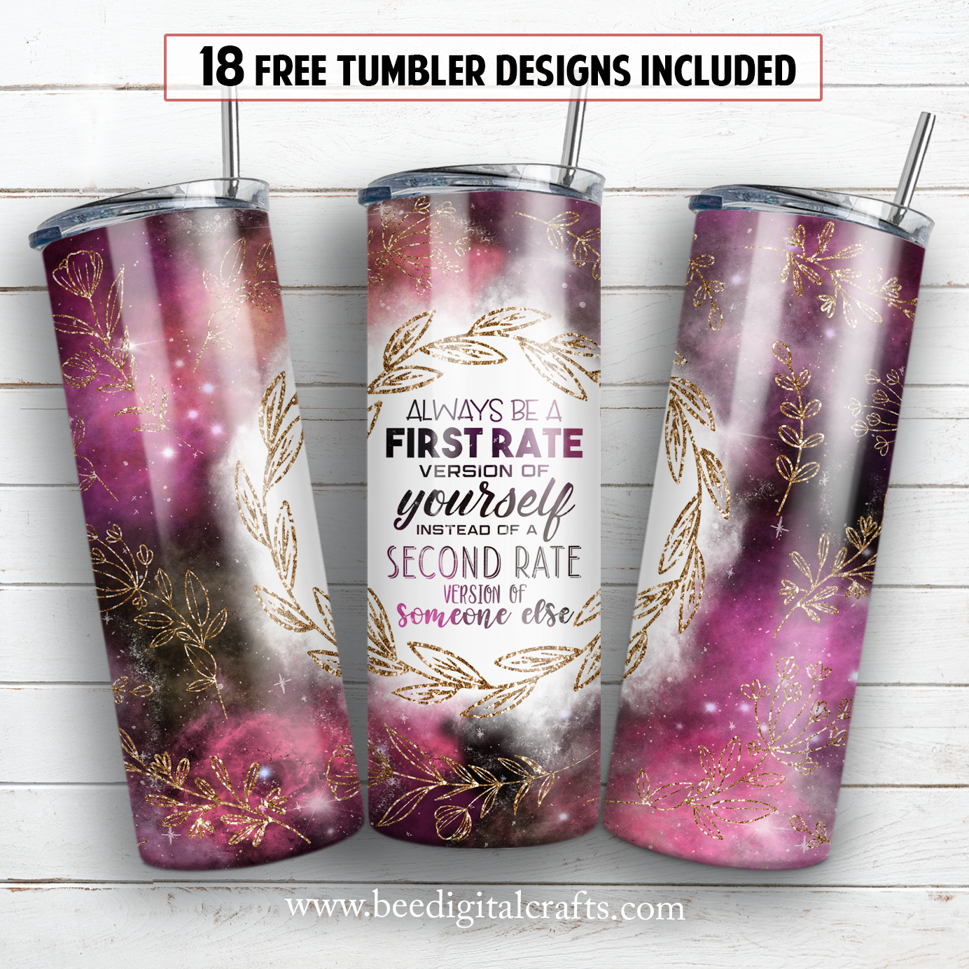 Inspirational BUNDLE 20 oz skinny tumbler sublimation design