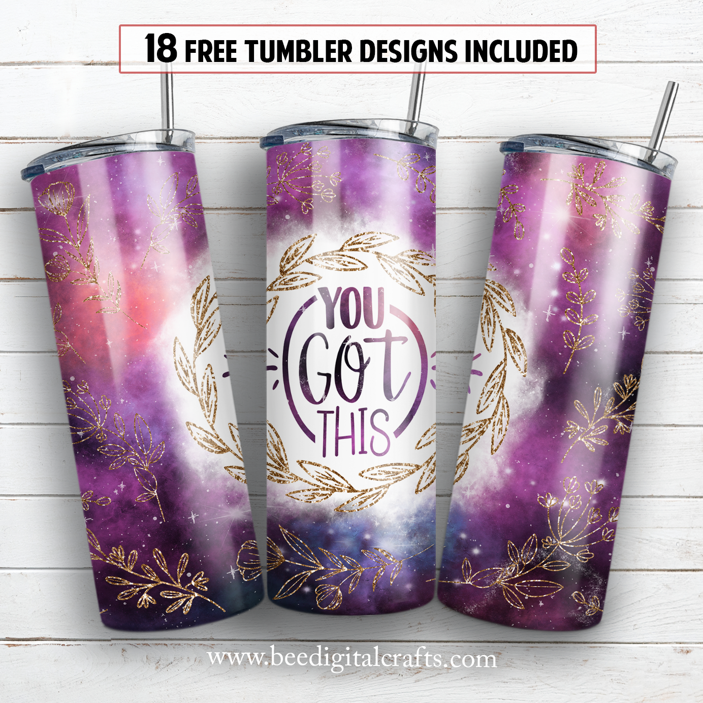 Inspirational BUNDLE 20 oz skinny tumbler sublimation design