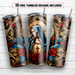 Stained glass Virgin Mary 20 oz skinny tumbler sublimation design