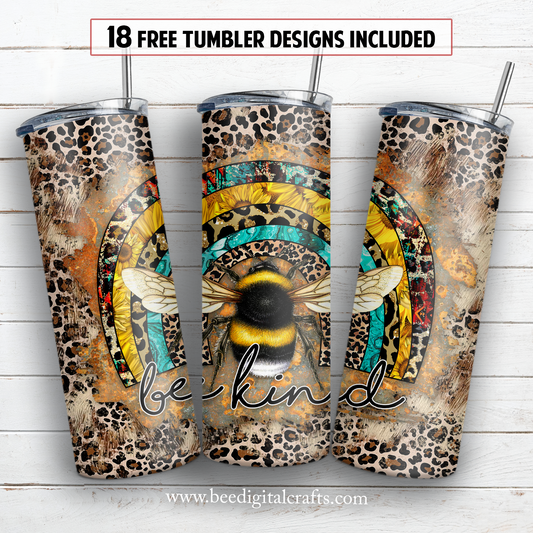 Be kind 20 oz skinny tumbler sublimation design