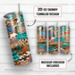 Western brushstroke 20 oz skinny tumbler sublimation design