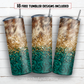 Cowhide and teal tooled leather 20 oz skinny tumbler sublimation design