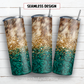 Cowhide and teal tooled leather 20 oz skinny tumbler sublimation design