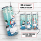 Snowman 20 oz skinny tumbler sublimation design