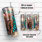 Highland cow and turquoise 20 oz skinny tumbler sublimation design